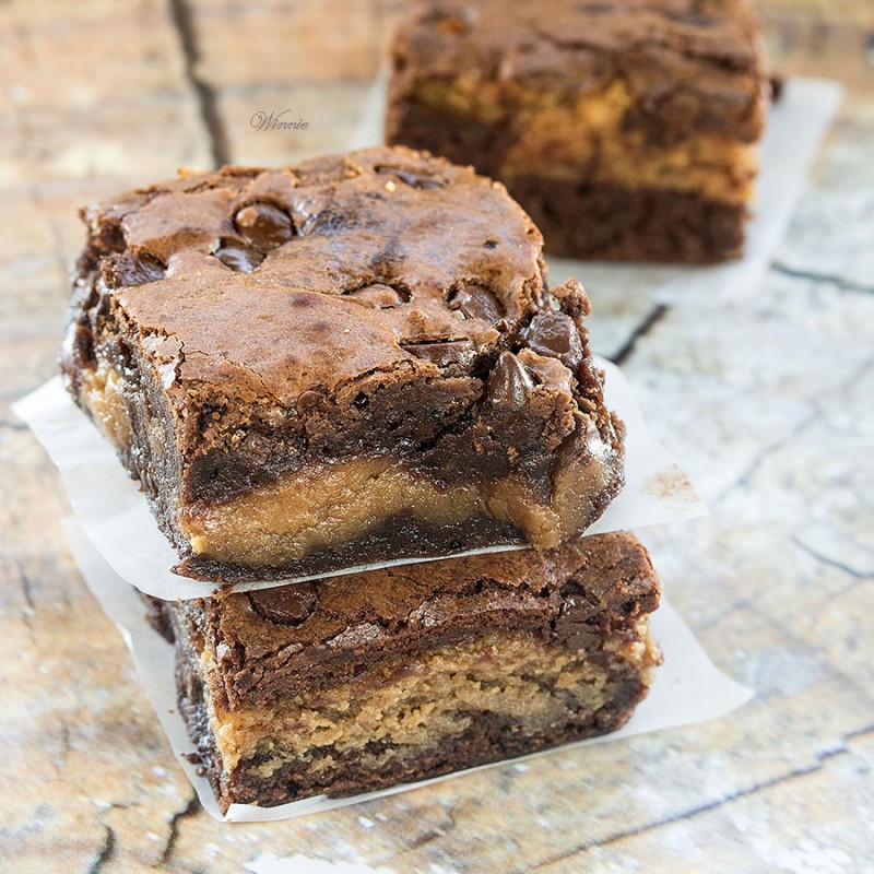 Peanut Butter Stuffed Brownies